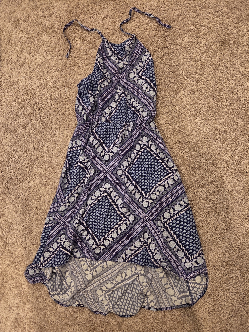 The Children's Place Navy and White Halter High-Low Dress